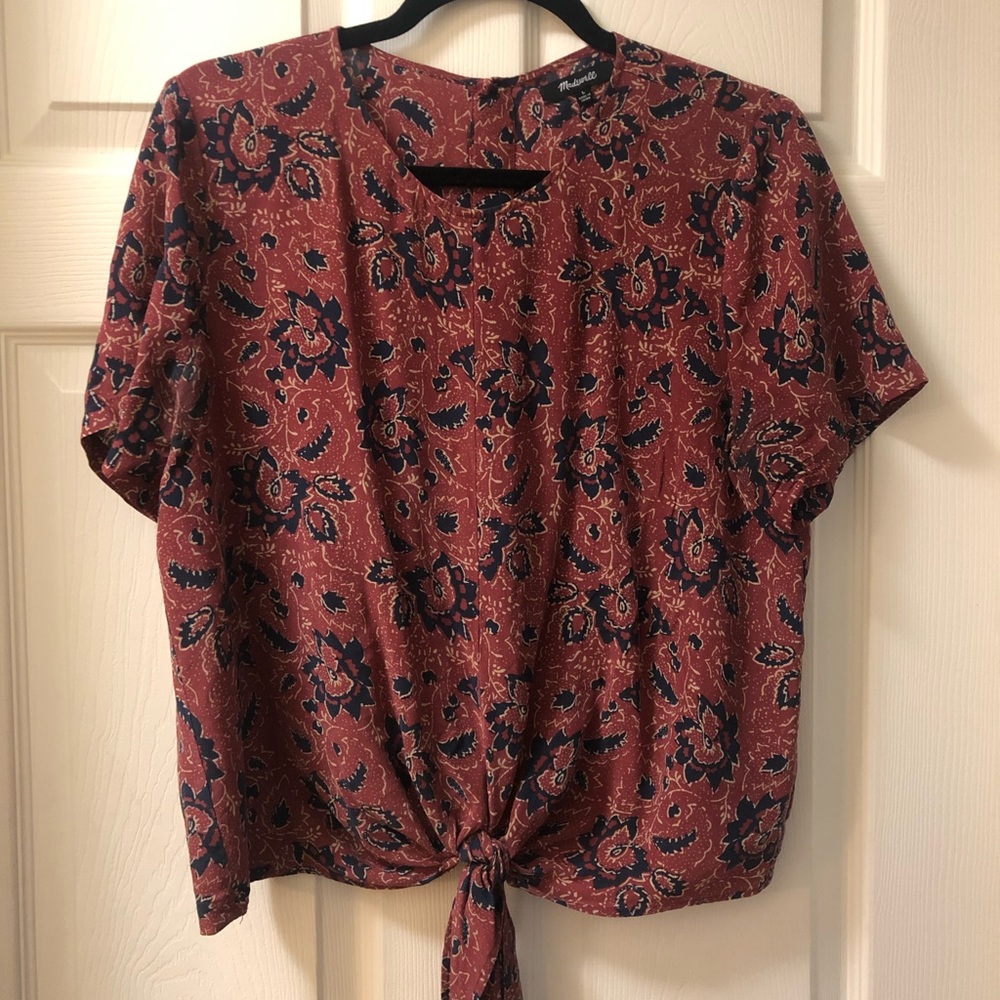 Madewell front tie t-shirt